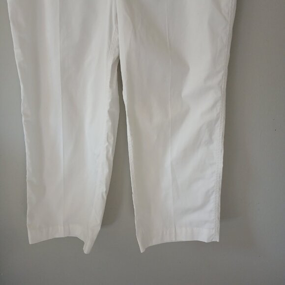 Chico's Women's Size 10 1.5 Cotton Wide Leg Cropped Pants White NWT $79.50 Zip - Picture 8 of 16